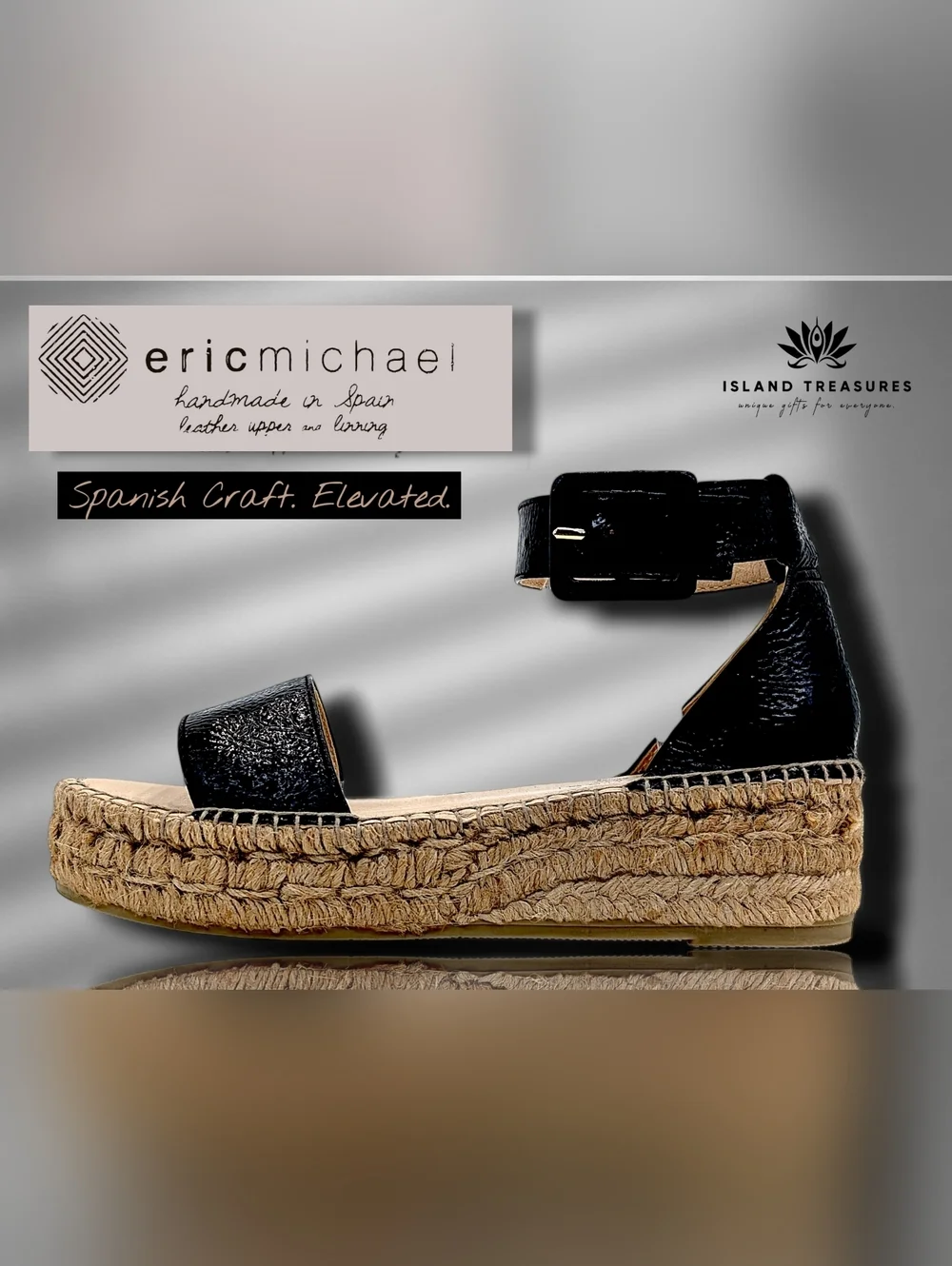 Eric Michael Sz 7 Espadrille Artisan-Crafted In Spain Genuine Embossed Leather